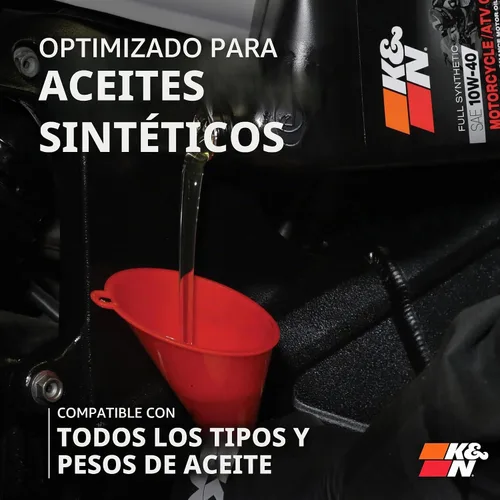 Vista 7 de Filtro de aceite K&N Powersports de alto rendimiento, Cromado