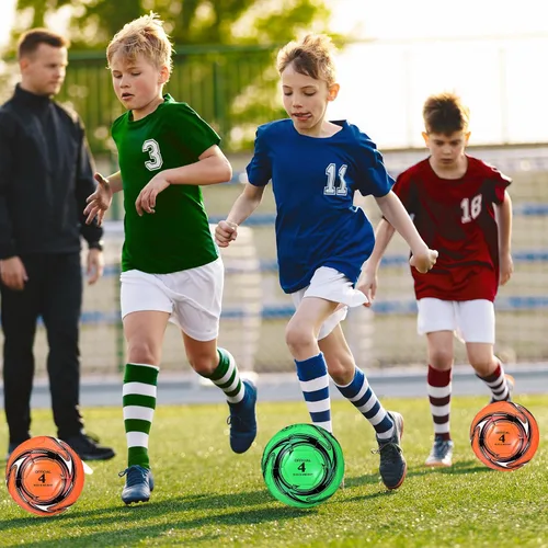 Vista 5 de HyDren 2 pelotas de fútbol con inflador, tamaño oficial, para entrenamiento de juegos, interior y exterior, regalo deportivo para niños, jóvenes