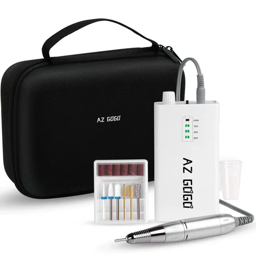 Vista 10 de AZ GOGO - Taladro de uñas portátil de 30000 RPM, taladro eléctrico profesional recargable para uñas de gel acrílico, manicura/pedicura, pulido
