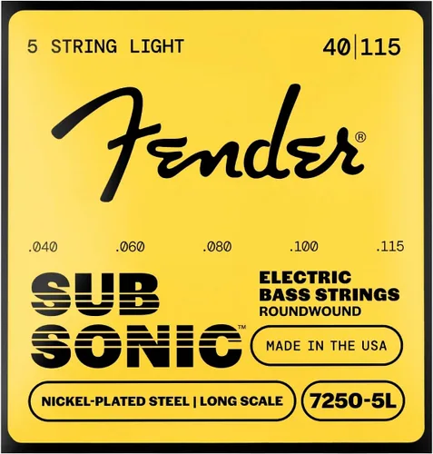 Vista 6 de Fender 7250 Cuerdas para bajos, acero niquelado enrollado redondo, escala larga, 7250-5M .045-.125