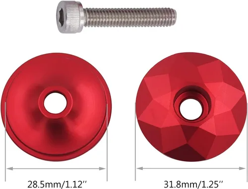 Vista 4 de NUEAYMS Espacio de auriculares con parte superior de vástago, tapa de aluminio para auriculares de bicicleta, cubierta de vástago de bicicleta