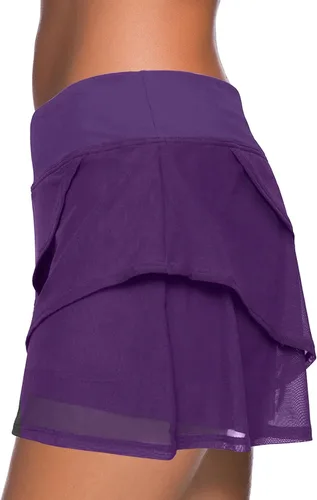Vista 2 de Aleumdr Falda de baño con volantes en la cintura para mujer