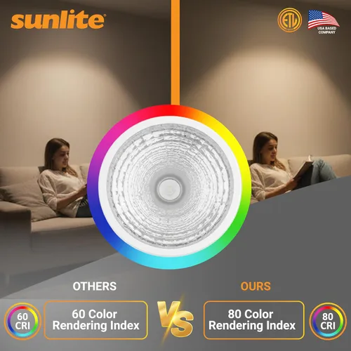 Vista 4 de Sunlite 40979-SU - Bombilla LED PAR30 de cuello corto, 9 vatios, (equivalente a 75 W), 750 lúmenes, base de tornillo medio (E26), regulable, Blanco