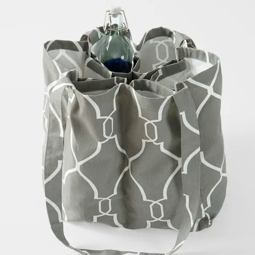 Vista 6 de HPD Half Price Drapes Bolsas de compras reutilizables para comestibles, paquete de 2 bolsas de algodón ligeras PRCT-GB81602-ST, Aiden Geometric