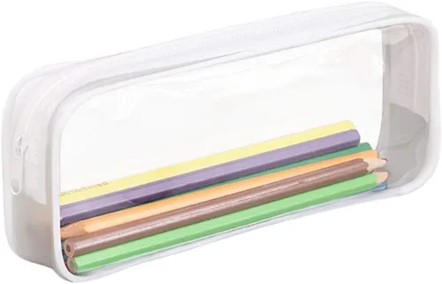 Vista 3 de Funny live Estuche transparente para lápices de gran capacidad, bolsa de almacenamiento, bolsa de PVC transparente, bolsa de lápices