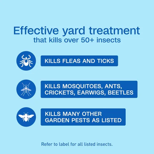 Vista 2 de ADAMS Plus Rociador para Patio, Mata Pulgas, Garrapatas, Mosquitos, Hormigas y Muchos Otros Insectos Molestos en Áreas Exteriores, Trata Hasta 5,000