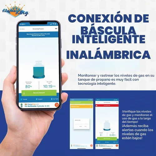 Vista 6 de Flame King Báscula de tanque de propano inalámbrica inteligente, medidor de gas Bluetooth con conectividad de aplicación para barbacoa y parrillas