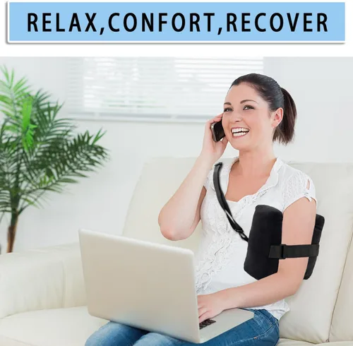 Vista 2 de Shoulder Surgery Pillow for Rotator Cuff Recovery, for Side Sleepers Black