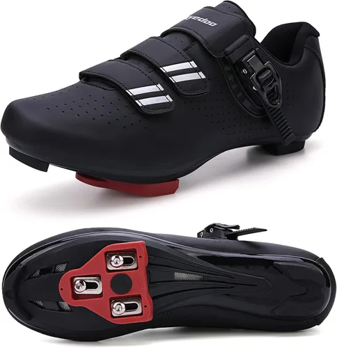 Vista 7 de Mens Womens Cycling Shoes Compatible with Pelaton Bike Shoes Road Bike Shoes Riding Bicycle Pre-Installed with Delta Cleats Clip Indoor Outdoor Pedal