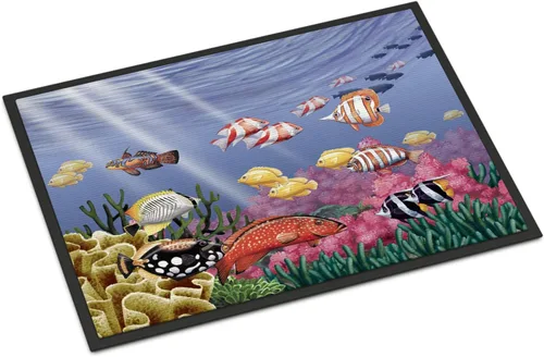 Vista 90 de Caroline's Treasures PTW2009MAT - Felpudo de calabaza y hojas de otoño, 18 x 27 pulgadas, tapete para puerta delantera, interior y exterior