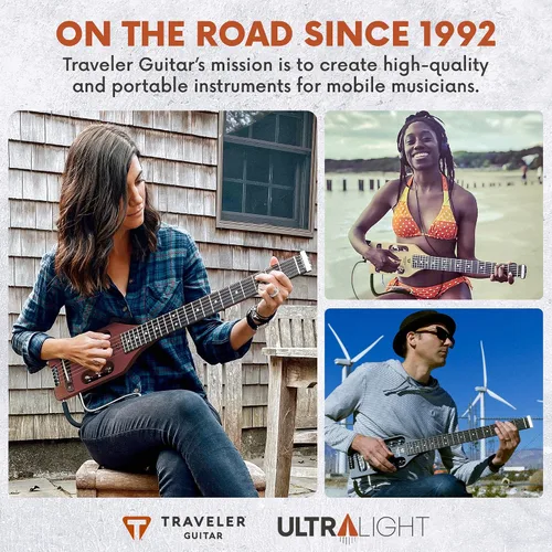 Vista 8 de Traveler Guitar Guitarra eléctrica ultraligera de arce Eléctrica portátil con reposarazo extraíble Guitarra sin cabeza a escala completa de 24