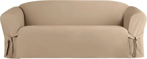 Vista 19 de SureFit Funda de cojín en T de algodón pesado para sillón de pato – Funda de una pieza, ajuste tejido relajado, 100% algodón, lavable a máquina