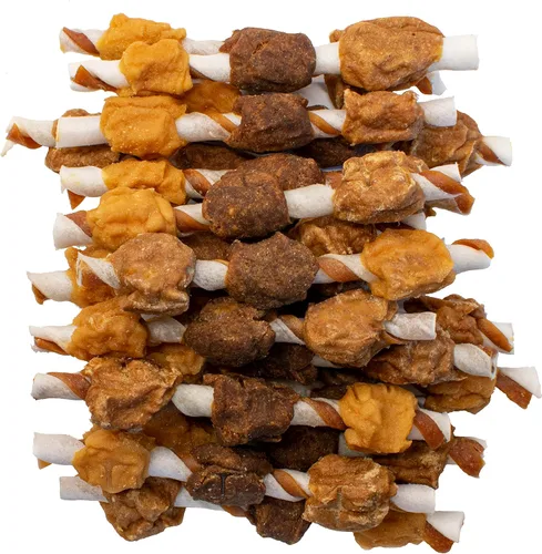 Vista 4 de Pur Luv K9 Kabobs - Golosinas reales de pollo, pato y batata para perros, hechas con pollo real y batata, saludable, fácil de digerible, de larga
