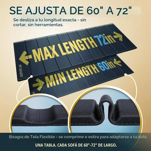 Vista 8 de Golden Home Essentials Soporte de sofá resistente para cojines caídos, tablero de cojín de sofá extra ancho de 21.5 x 72 pulgadas, tablero