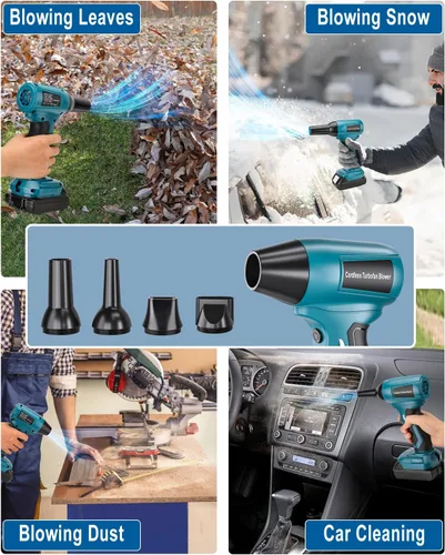 Vista 6 de Taingwei Soplador de polvo inalámbrico para batería Makita de 18 V, motor de alta velocidad, sin escobillas, 130,000 RPM, diseño ligero para hojas