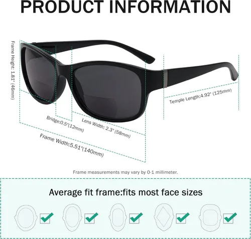 Vista 3 de Eyekepper Bifocal Sunshine Readers - Gafas de sol bifocales para hombre 821-carey 150