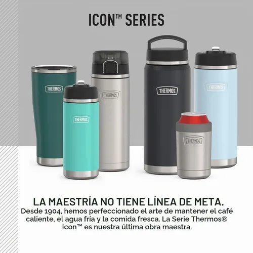 Vista 8 de THERMOS ICON Botella de agua aislada a prueba de fugas de 18 onzas con boquilla, mantiene las bebidas frías 16 horas, asa de transporte, apta