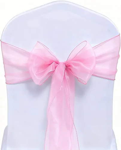 Vista 15 de Paquete de 50 bandas para sillas de organza negra, lazos para silla para decoración de fiestas, bodas, conferencias, sillas de gasa universales