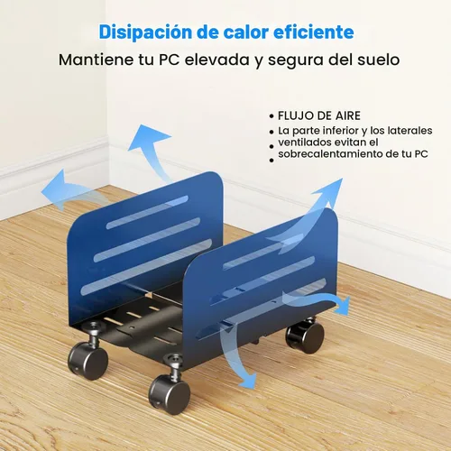 Vista 3 de suptek Soporte de torre para computadora, soporte móvil para CPU, soporte móvil de 5.5 a 9.8 pulgadas de ancho, ajustable, con ruedas giratorias
