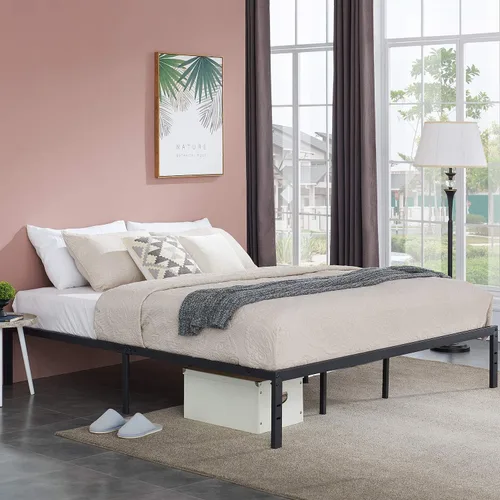 Vista 15 de Base de cama Vecelo, de 14 pulgadas, listones de acero resistente