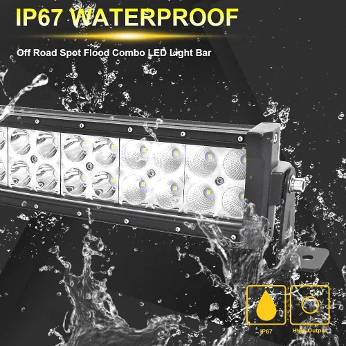 Vista 5 de Willpower Barras de luz LED curvadas de 22 pulgadas, 120 W, combo de inundación puntal, barra LED delgada con arnés de cableado, luces LED