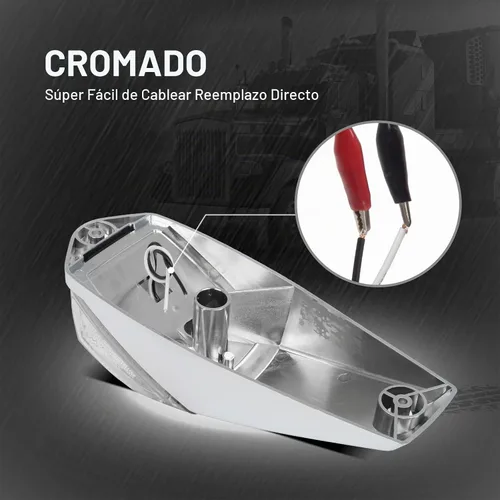Vista 6 de Partsam 10 luces LED ámbar de cabina de 31 luces LED para techo superior con base cromada compatible con Peterbilt/Freightliner/Western