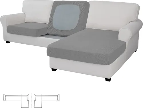 Vista 59 de Easy-Going - Funda de cojín elástica individual para sofá biplaza, sillón, funda de cojín protectora, suave, flexible con parte inferior elástica