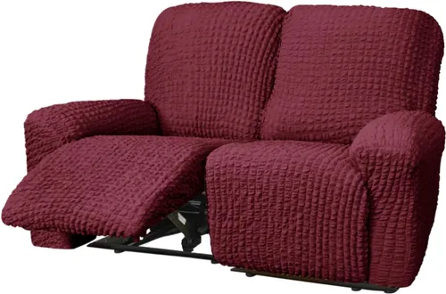 Vista 37 de vctops 4 fundas para sillas reclinables con textura de sirsaca a cuadros, suaves y elásticas, protector de muebles antideslizante con parte inferior