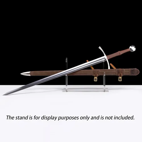 Vista 4 de Handmade Cast Sharp Blade Medieval Sword, Full Tang, with Leather Protective Cover,Real Metal Sword for Collection Gift