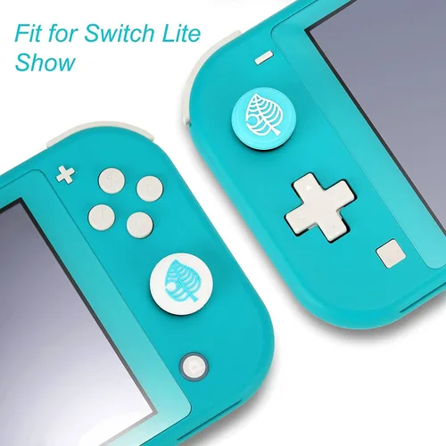 Vista 4 de Tscope Lindas tapas de agarre para el pulgar para Nintendo SwitchLiteOLED para Animal Crossing Kawaii Leaf Joystick Analog Soft Silicone Button