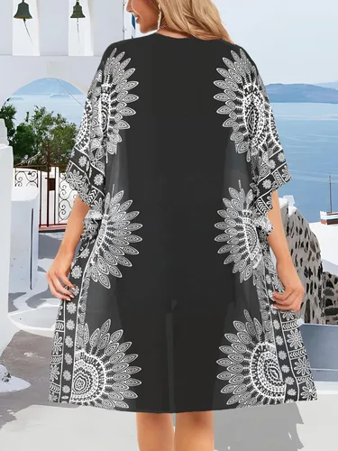 Vista 6 de CHICGAL - Kimono para mujer, salidas de baño para verano, de playa, informales, holgadas, cárdigan suelto para usar encima del traje de baño