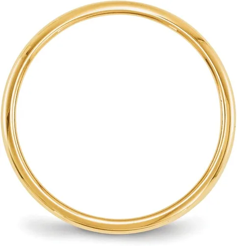 Vista 2 de Sólido 14K Amarillo Oro 2mm clásico redondeadas boda banda anillo, oro amarillo, 10, HR020-10