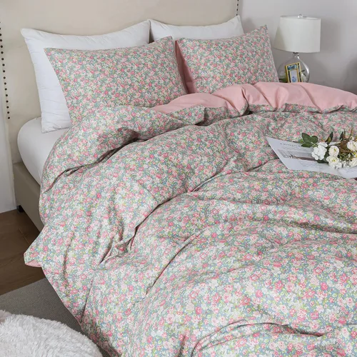 Vista 54 de HoneiLife Juegos de Fundas de Edredón Twin - Funda de Edredón Floral 100% Algodón, Juego de Ropa de Cama Transpirable de 2 Piezas con Cierre