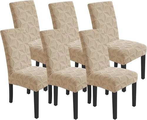 Vista 46 de YEMYHOM Funda elástica para silla con respaldo de 1 pieza con diseño jacquard más reciente, funda para silla con respaldo antideslizante, protector