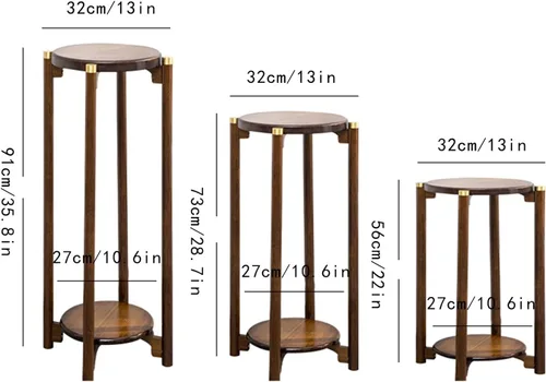 Vista 2 de Soporte de madera para plantas de bonsái, soporte de flores para decoración de sala de estar, balcón, piso de varias capas, almacenamiento antiguo