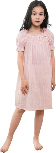 Vista 10 de BANGSAUR Vestidos vintage para niñas, camisas de dormir de princesa de algodón, para niños de 3 a 12 años