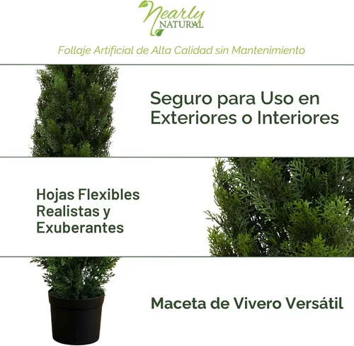 Vista 4 de Nearly Natural Árbol de cedro artificial de 4 pies, planta exterior