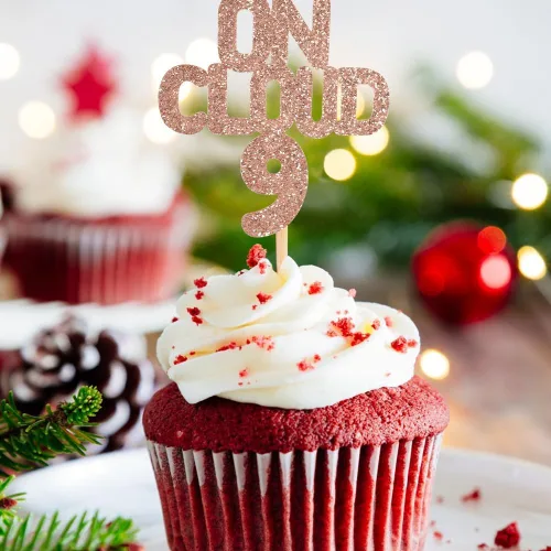 Vista 4 de On Cloud 9 - Decoraciones para cupcakes, 24 piezas de 9º cumpleaños para 9 años de edad, cumpleaños, aniversario, decoración de fiesta, suministros