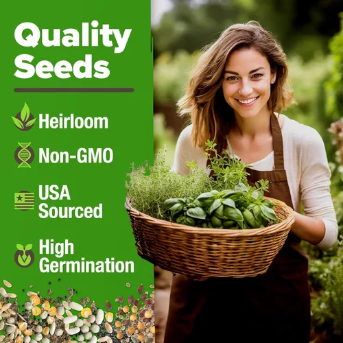 Vista 2 de HOME GROWN 6 semillas de hierbas para plantar más de 2,650 semillas de reliquia sin OMG Paquete variado extra grande de hierbas