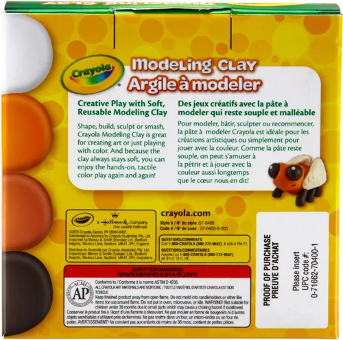 Vista 5 de Crayola Arcilla para modelar, no seca, colores surtidos, 1 libra