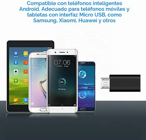 Vista 4 de Adaptador USB C a Micro USB, USB tipo C hembra a adaptador micro USB macho Negro