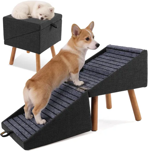 Vista 13 de Rampa para mascotas para camas altas de 21.06 pulgadas de alto Camello ámbar