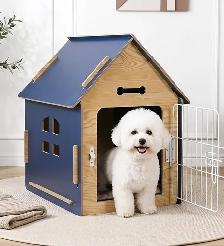 Vista 15 de RYpetmia - Casa de interior para perros y gatos pequeños, casa de madera para mascotas
