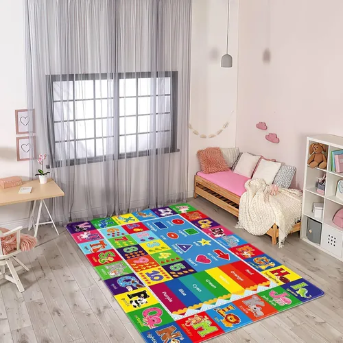 Vista 2 de Alfombra infantil para sala de juegos, alfombra educativa ABC, alfombra suave antideslizante para bebé, alfombra de juego para bebé, alfombra