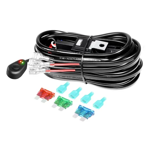 Vista 16 de RIGIDON Kit de mazo de cables de barra de luz LED, interruptor basculante de 12 V, 18 AWG, relé de alimentación, cable automotriz para barra de luz