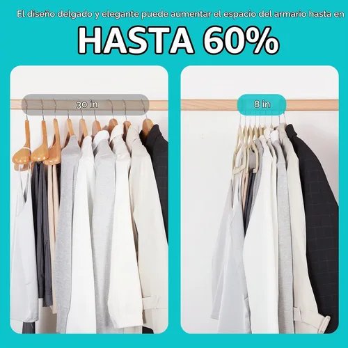 Vista 4 de HOUSE DAY - Paquete de 50 perchas de terciopelo premium, perchas antideslizantes de fieltro aterciopelado, perchas resistentes para ropa con gancho
