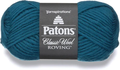 Vista 7 de Patons Classic Wool Roving - Hilo de lana de 3.5 onzas, negro, 1 bola