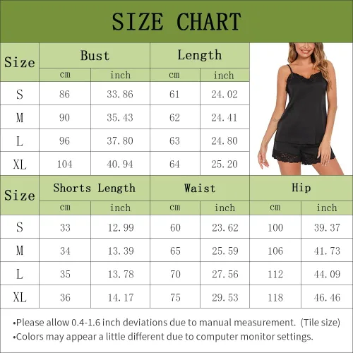 Vista 7 de Atxnn Conjunto de pijama de satén con cuello en V para mujer, lencería sexy de verano, camiseta de seda y pantalones cortos, pijama suave de 2 piezas
