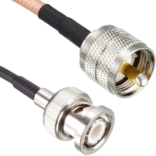 Vista 3 de uxcell UHF () macho a BNC macho cable de radio de antena RG316 Cable coaxial de 2 pies