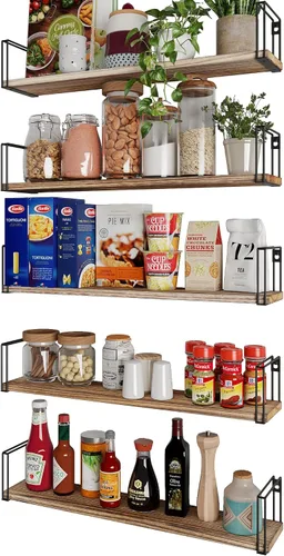 Vista 8 de Wallniture Avila - Estantes flotantes de 24 pulgadas para pared, organización de cocina y estantes de oficina, estantería para decoración de sala